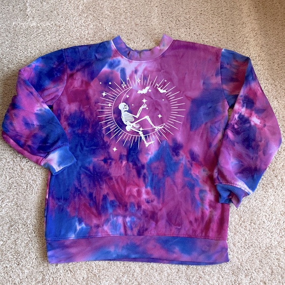 better together Other - Better Together tie ice dye skeleton celestial moon stars graphic sweatshirt M